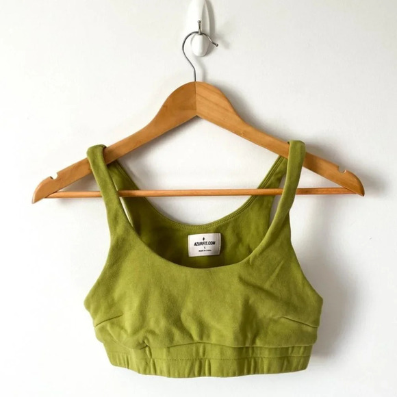AzurFit Lounge Set Sweat Shorts and Crop Tank Matcha Green Size Small - Picture 2 of 8